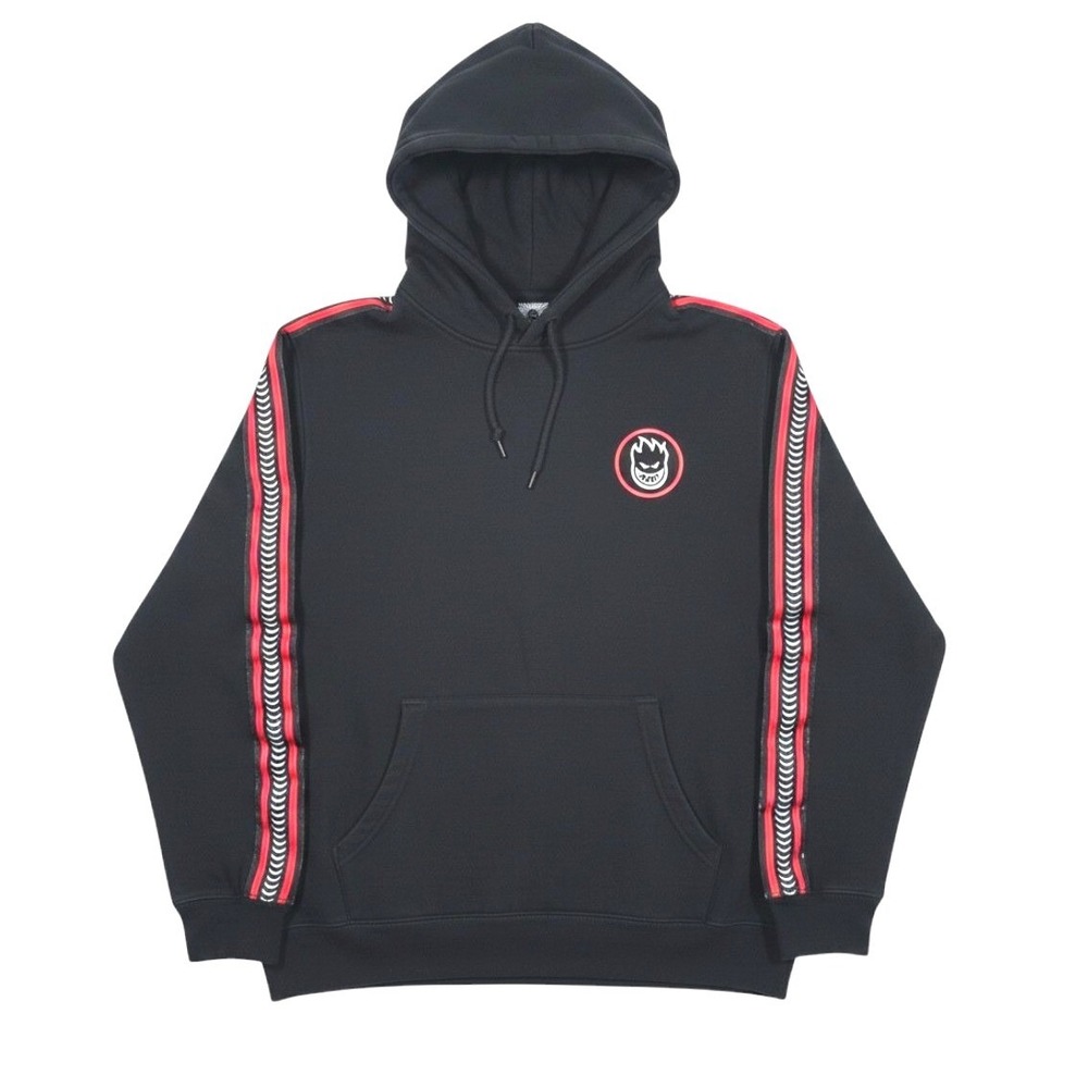 Vtg Spitfire Wheels Bighead Hoodie Mens M Black Red Side Tape Skate Y2K Pullover